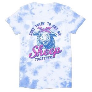 CHANGES Women's ‘Get My Sheep Together’ Tie Dye Short Sleeve Tee NWT